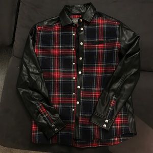 Slate & Stone Faux Leather and Flannel Jacket